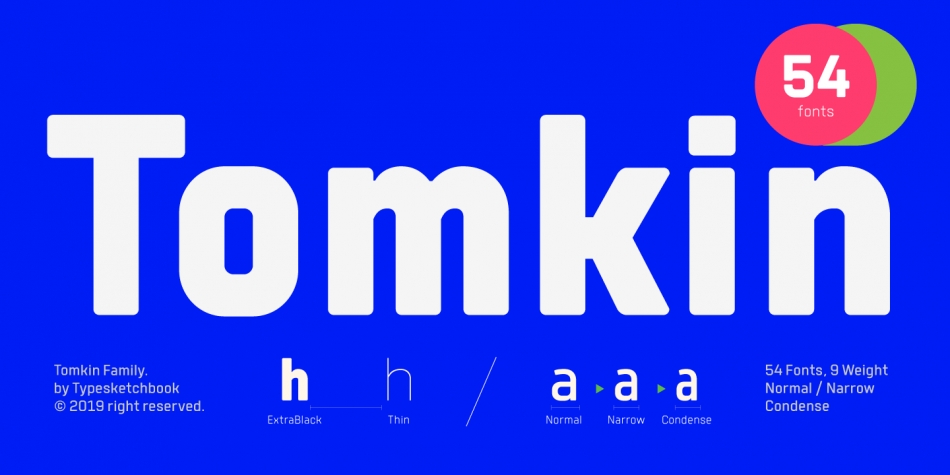 Пример шрифта Tomkin